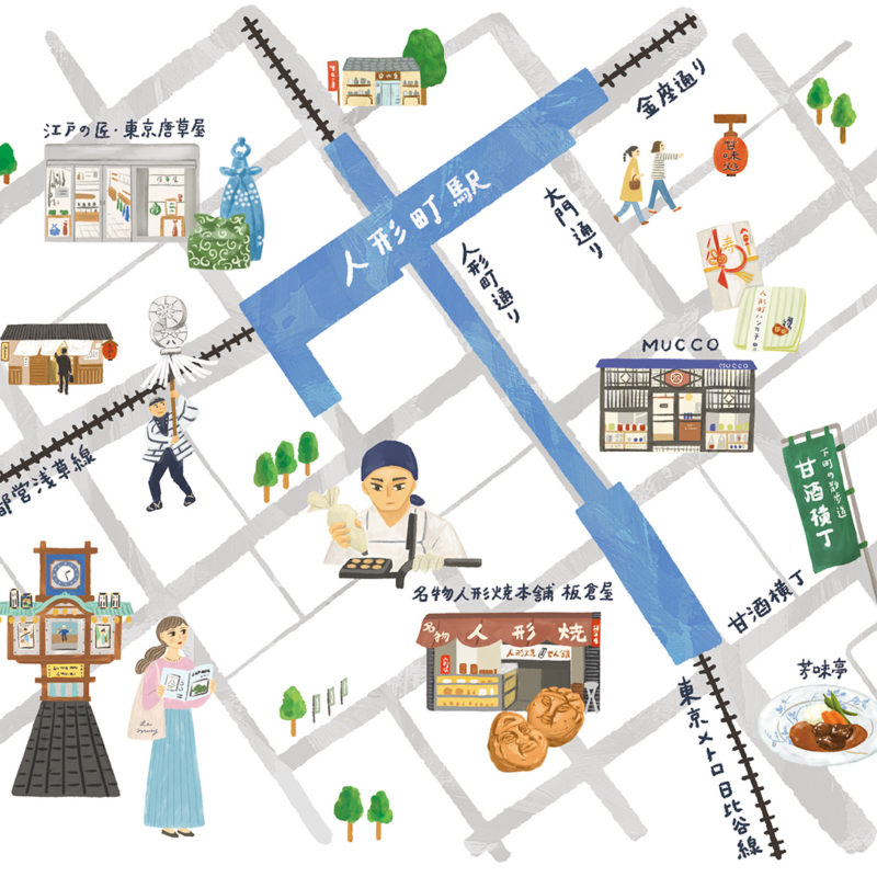 ぶらりお散歩日和5月号のイラストマップ1