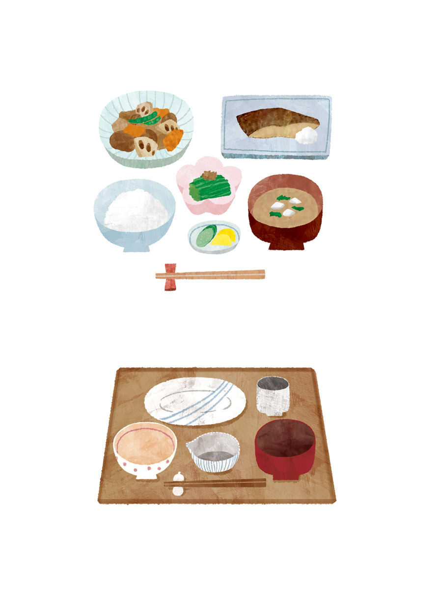 和食の食材イラスト 天ぷら おにぎり 定食など Fukuoka Mariko イラストレーター 福岡麻利子